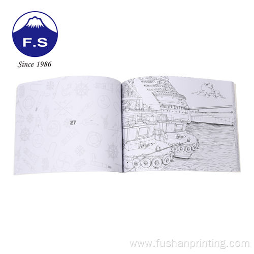 Custom A4 page perfect binding adult coloring books